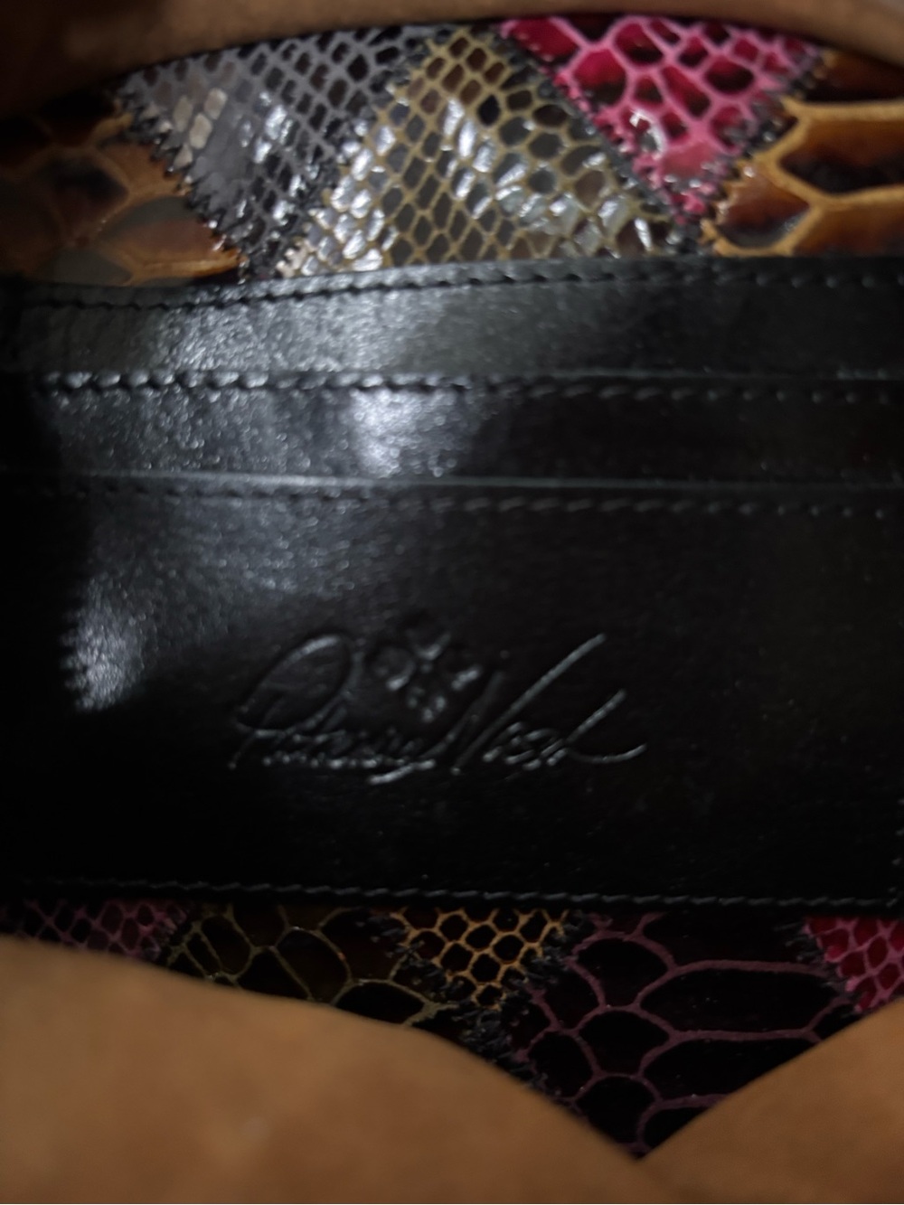 Patricia Nash Black Backpack with Multicolor Snake-Pattern Front Panels - Picture 12 of 16